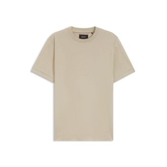 BOSS Lux cotton T-shirt with fine-line collar