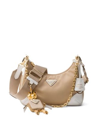 Prada Re-Edition 2005 shoulder bag - women - Saffiano Leather/Recycled Polyamide - OS - Neutrals