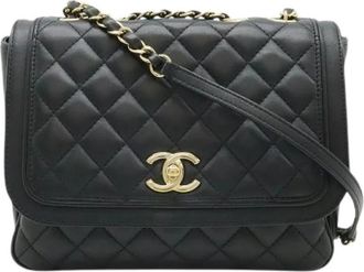 Chanel Pre-owned Matelasse Lamsleren Schoudertas - Dames - Vintage Schoudertas - Zwart - ONE Size - Leer - Vintage
