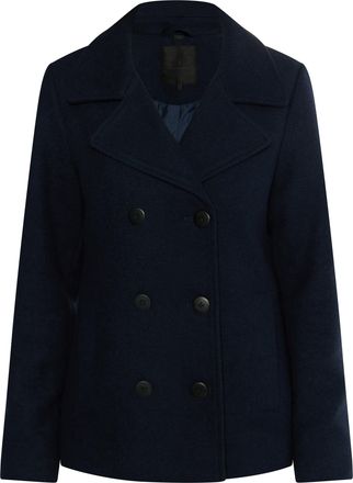 Dreimaster Dreimaster Erwtenjas van wolmix Dames nachtblauw