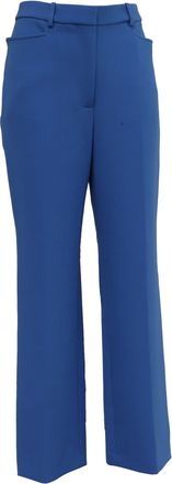 Victoria Beckham High-Rise Trousers in Blue Polyester