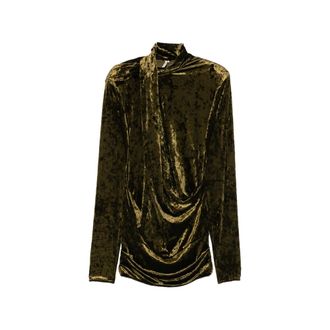 Entire studios Dalters Crushed-velvet Draped Mini Dress