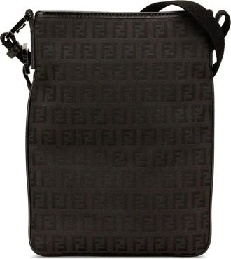 Fendi Pre-owned Cross Body Bags, female, Black, Size: ONE SIZE Pre-owned FF Jacquard Crossbody Bag