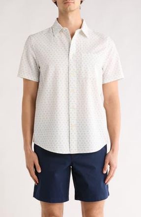 14th & Union Shell Cotton Seersucker Short Sleeve Shirt in White Shells at Nordstrom Rack, Size Xx-Large