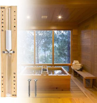 OEM Juego De 2 Relojes De Arena Para Sauna - Accesorio Temporizador De 15 Minutos - Temporizador De Cocina - Resistente Al Calor - Sauna - Blanco Arena