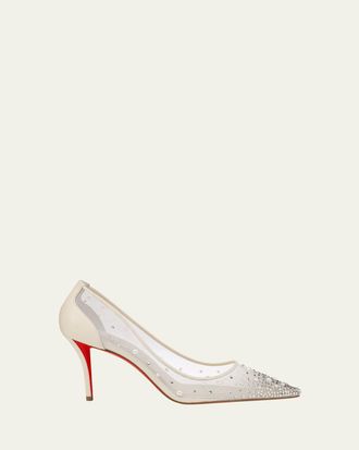 Christian Louboutin 80mm Miss Z Degrastra Embellished Mesh Pumps