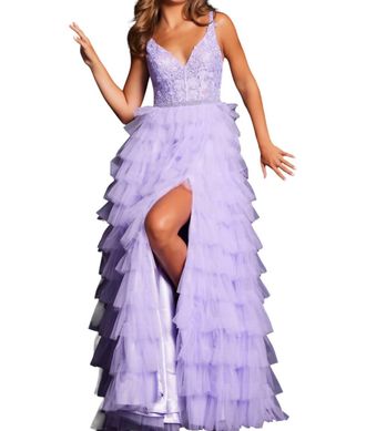 Jovani Embellished Bodice Formal Ballgown In Lilac