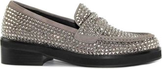 Bibi Lou Grijze Swarovski Su&egrave;de Mocassin - Dames - Loafers - Grijs - 36 EU - Su&egrave;de - Schoenen