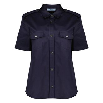 Prada Shirts, female, Blue, Size: XS Pocket Shirt