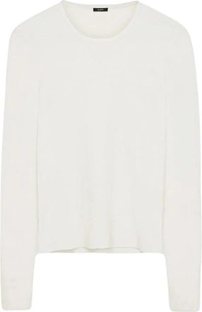 Joseph Zijden Stretch Ronde Hals Knit - Dames - Ronde hals truien - Wit - L - Wol - Truien & Vesten