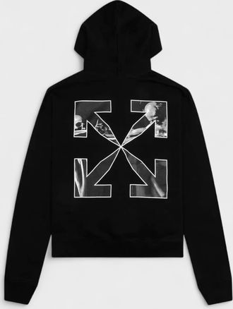 Off-white Unisex Caravag Arrow Over Hoodie Black White - Size X-Large