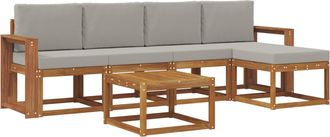 vidaXL Conjunto De Sof&aacute;s De Exterior 6 Uds. Gris Natural Y Claro Vidaxl