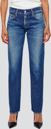 Moussy Mv Moonachie Slim Straight Jeans In Dark Blue
