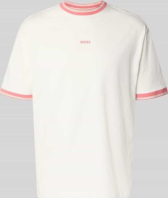 Boss Orange by Hugo Boss BOSS Orange Regular Fit T-Shirt aus reiner Baumwolle Modell TE_BLOCKS in Offwhite, Gr&ouml;&szlig;e XXL