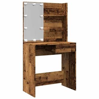 Berkfield Home Dressing Table with LED Old Wood 74.5x40x141 cm in Brown