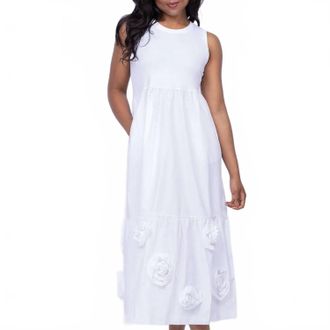 Elliott Lauren Rose Midi Dress In White