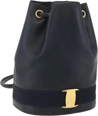 Ferragamo Pre-owned Backpacks, female, Blue, Size: ONE SIZE Pre-owned Leather Backpack