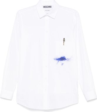 Moschino pen-print shirt - men - Cotton - 41 - White