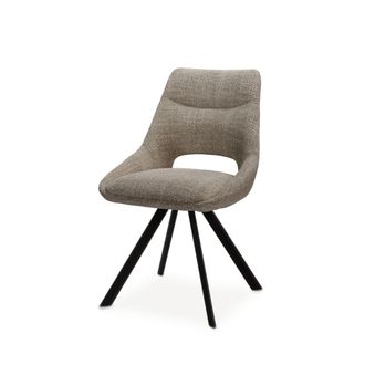 Koketto Home Silla taupe tejido jaspeado con reposabrazos bajos