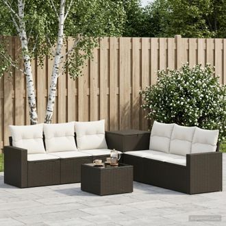 vidaXL Vidaxl Set Di Divani 8 Pz Nero E Bianco Crema