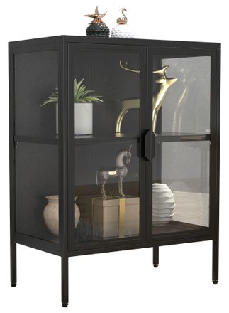 ebuy24 Ebuy24 - Vitrina De Vidrio Vcm De Pie Vitrina De Vidrio Con Vidrio De Seguridad Esg Dimensiones Aprox. Al. 80 X An. 60 X P. 35 Cm Soporte Vitrina Vidr