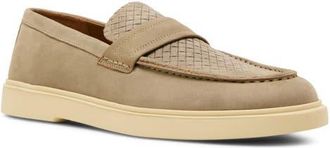 Steve Madden Pecos Woven Loafer in Grey Nubuck at Nordstrom, Size 11.5