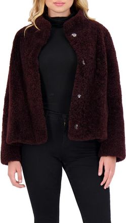 Gorski Sheared Genuine Shearling Jacket in Dark Burgundy at Nordstrom, Size Large