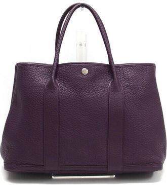 Hermès Purple Negonda Leather Handbag Tote Bag (Pre-Owned)