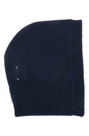 Maison Margiela Button Virgin Wool Knit Hood in Navy at Nordstrom, Size Medium