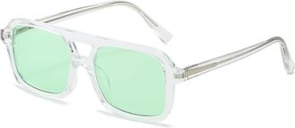 Generic Mens Commuter Driving Sunglasses Womens Outdoor Shopping Decorative Sun Glasses(Clear)