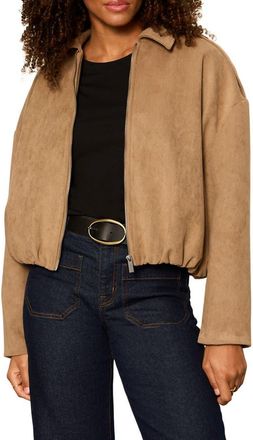 Sanctuary Takeoff Faux Suede Jacket in Almond at Nordstrom, Size Xx-Large