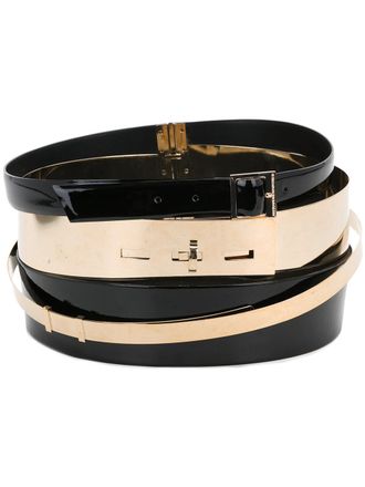 Alexandre Vauthier multi layer belt - women - Calf Leather - S - Black