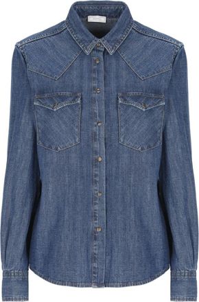PESERICO Denim Shirt - Dames - Spijkeroverhemden - Blauw - S - Denim - Overhemden
