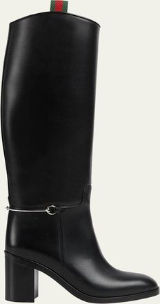 Gucci Marot Leather Charlotte Knee-High Boots