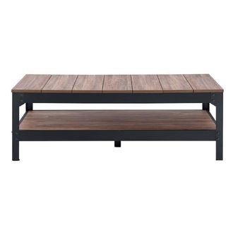 Calicosy Black Metal & Wood Coffee Table - L117cm