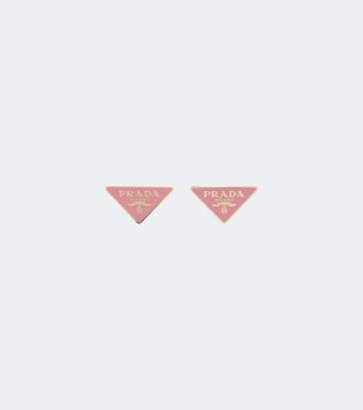 Prada Triangle enamel earrings
