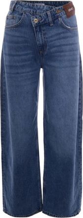 Liu Jo Pant Straight Awry - Dames - Loose Fit Jeans - Blauw - W26 - Denim - Jeans