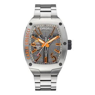 Carlo Colucci Herenhorloge van roestvrij staal met vouwsluiting - Dames - Horloges - Grijs - ONE Size - Accessoires