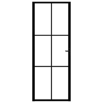 Berkfield Home Interior Door ESG Glass & Aluminium 76x201.5 cm Black