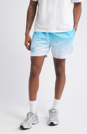 Overtime Elite RWE Ombr&eacute; Mesh Basketball Shorts in Blue at Nordstrom, Size Xx-Large