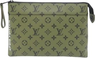 Louis Vuitton Pre-owned Monogram Clutch Tas - Heren - Vintage Clutch - Groen - ONE Size - Vintage