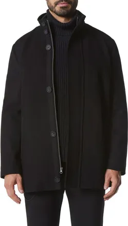 Andrew Marc Dorsey Wool Blend Car Coat in Black at Nordstrom Rack, Size Xx-Large