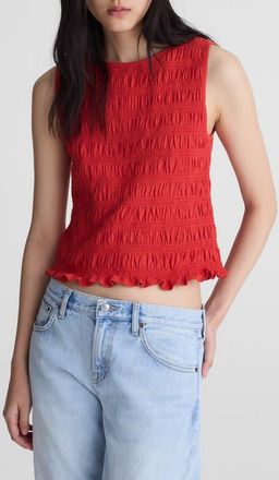 Madewell Smocked Tank Top in Wild Poppy at Nordstrom, Size Xx-Small