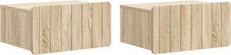 vidaXL Mesita De Noche De Pared 2 Uds. Roble Sonoma 49 X 34,5 X 24 Cm Vidaxl