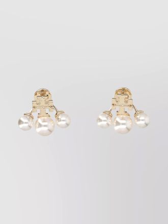 Tory Burch pearl logo earrings