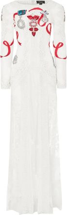 Temperley London Abito Diamantine a fiori - Bianco