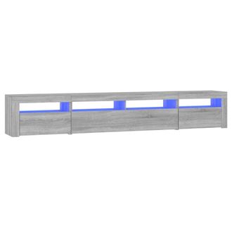 vidaXL Vidaxl - Mueble De Tv Con Luces Led Gris Sonoma 240x35x40 Cm