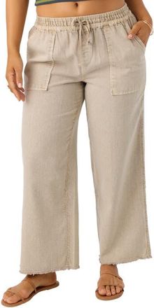 O'Neill Sevie Drawstring Cotton Twill Pants in Simply Taupe at Nordstrom, Size Large