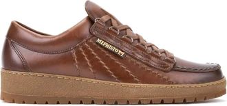 Mephisto Bruine Regenboog Veterschoen - Heren - Sneakers - Bruin - 44 EU - Leer - Schoenen