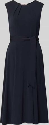 Christian Berg Cocktailkleid mit Bindeg&uuml;rtel in Marine, Gr&ouml;&szlig;e 34